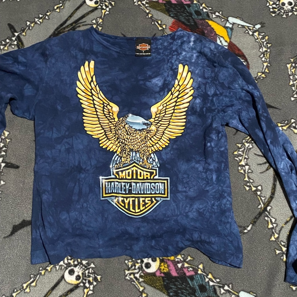 harley davidson tye dye crop top